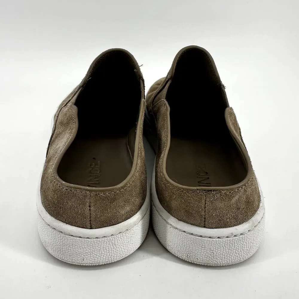 Vince Verrell Suede Slip On Sneakers Mule Suede Leather Round Toe Tan 5.5M